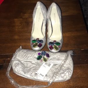 Nine West leather clutch and pumps set